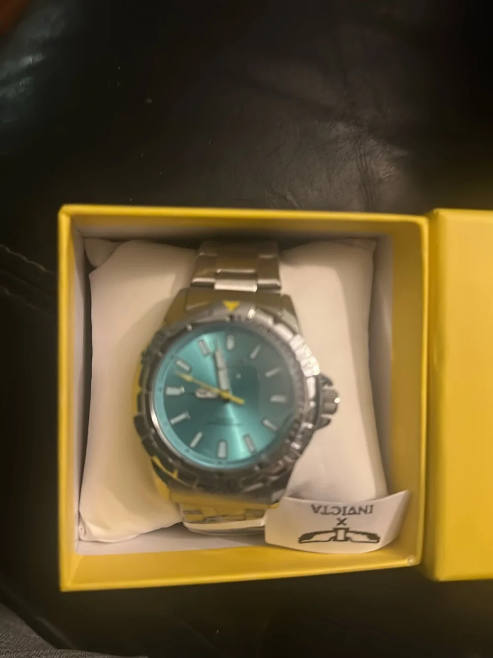 Invicta Men’s Silver Watch with Turquoise Dial